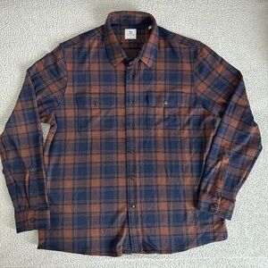 7 Diamonds Generation Soft Flannel Shirt Men's Plaid Brown Blue NWT Retail $125